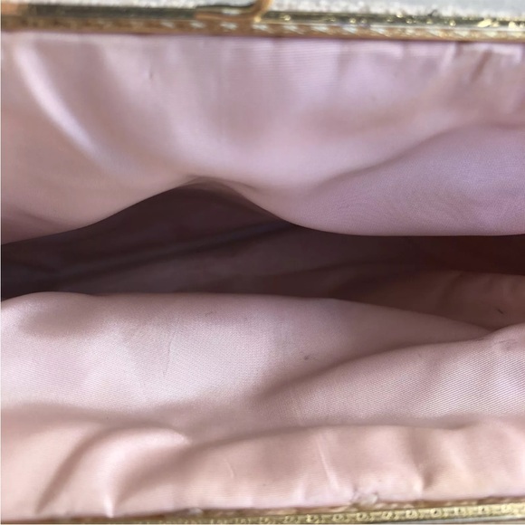 Floral Tapestry Carpet Bag Purse Vintage 50s 60s Embroidery Needle Mary Poppins - Picture 8 of 9